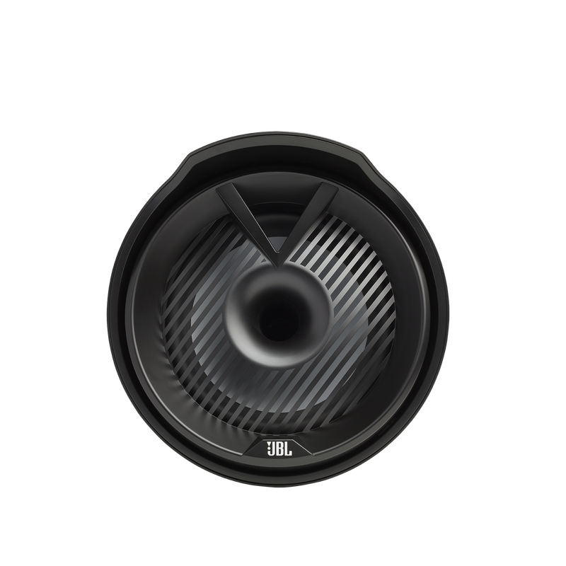 JBL Tower X Marine MT8HLB - Black Gloss - 8" (200mm) enclosed two-way marine audio tower speaker with 1" (25mm) horn loaded compression tweeter – Black - Front image number null