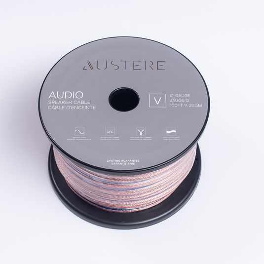 Austere V Series Speaker Cable 100ft - Black - Austere V series 12AWG 100ft aDesign speaker cable - Front image number null