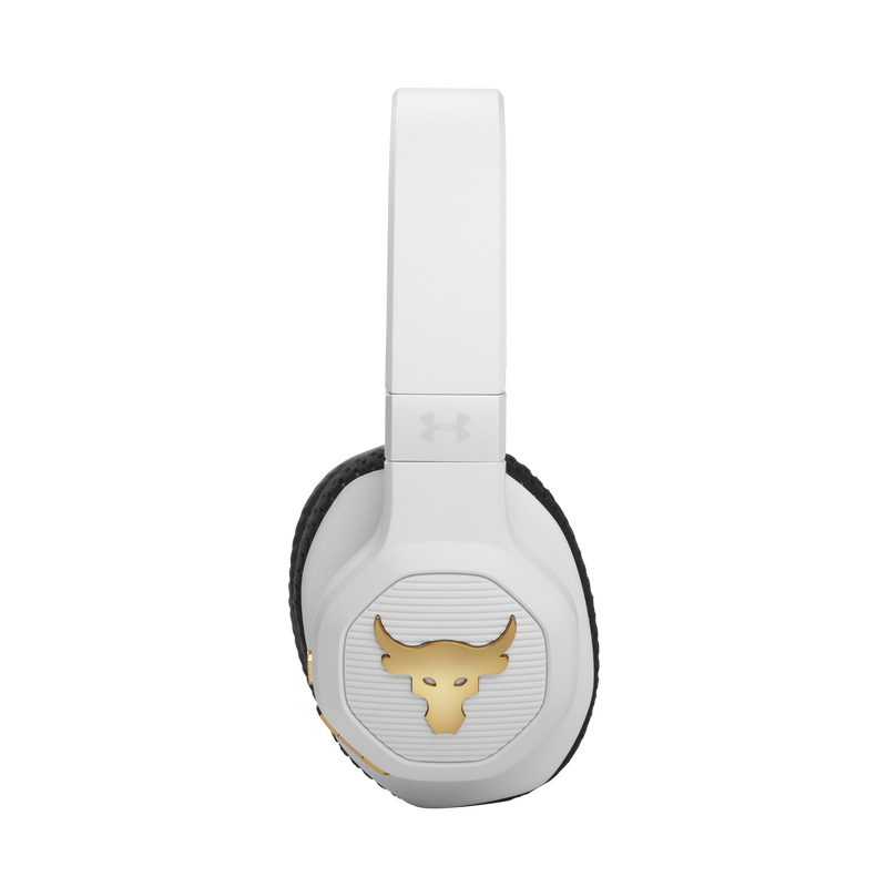 UA Project Rock Over-Ear Training Headphones - Engineered by JBL - White - Over-Ear ANC Sport Headphones - Detailshot 4 image number null