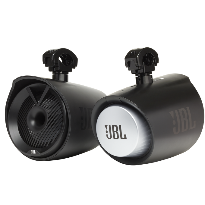 JBL Tower X Marine MT8HLB - Black Gloss - 8" (200mm) enclosed two-way marine audio tower speaker with 1" (25mm) horn loaded compression tweeter – Black - Hero image number null
