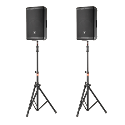 JBL EON715 Speakers and Stands Bundle (Pair)