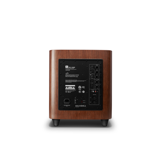 HDI-1200P - Walnut - 12-inch (300mm) 1000W Powered Subwoofer - Back image number null
