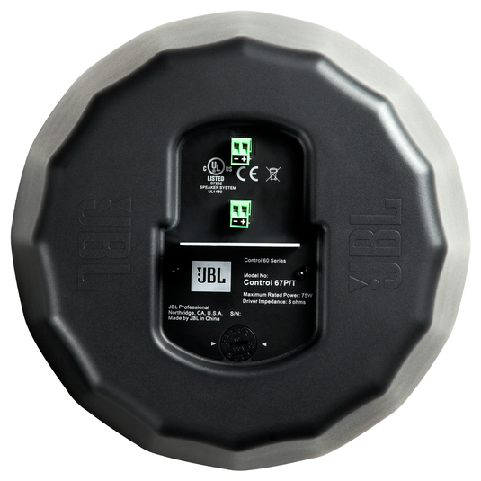 JBL Control 67P/T - Black - Extended Range Full-Range Pendant Speaker - Back image number null