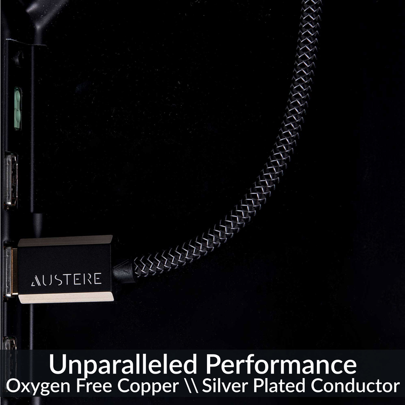 Austere VII Series 8K HDMI Cable 1.5m - Black - 7-series 1.5m aDesign 8K HDMI WovenArmor w/LinkFit - Detailshot 3 image number null