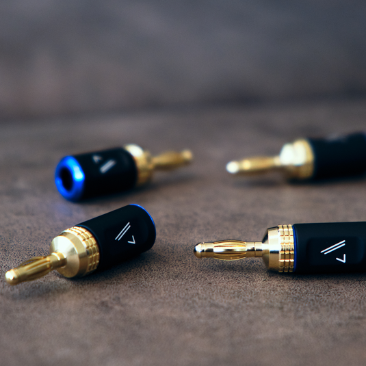 Austere V Series Banana Adapters 2 Pair - Black - Austere V series aDesign banana adpt for spkr cable 2 pair - Front image number null
