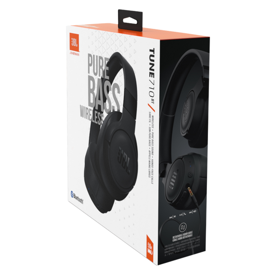 JBL Tune 710BT Black Over-Ear Wireless Headphones - Invastor