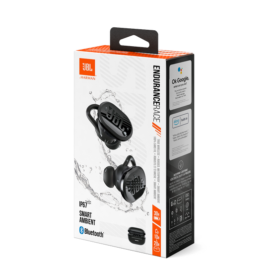 Auriculares deportivos JBL Endurance Race, impermeables, inalámbricos, con  micrófono, batería de 30 h de duración, cómodos, a prueba de polvo,  compatibles con Android y Apple iOS (blancos)