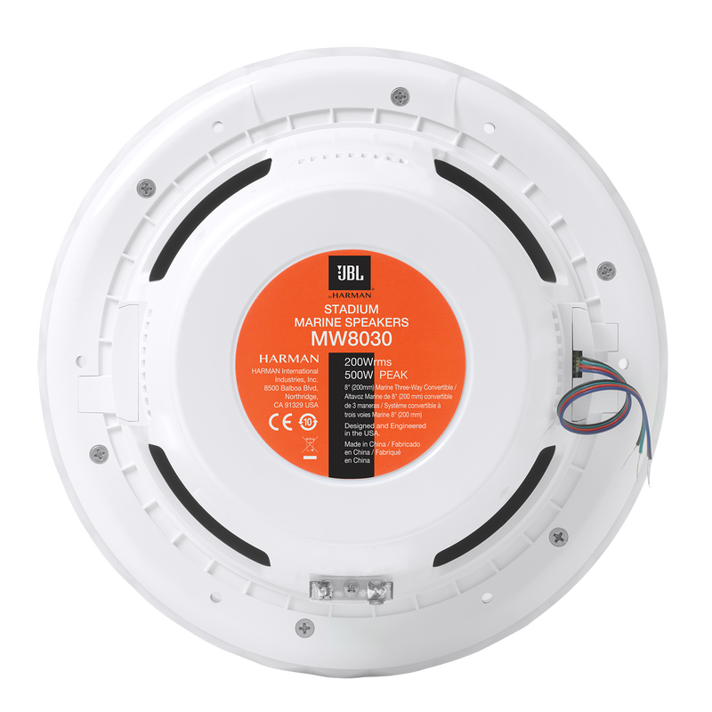 JBL Stadium Marine M8030 - White - Take JBL concert level sound to the high seas. - Back image number null