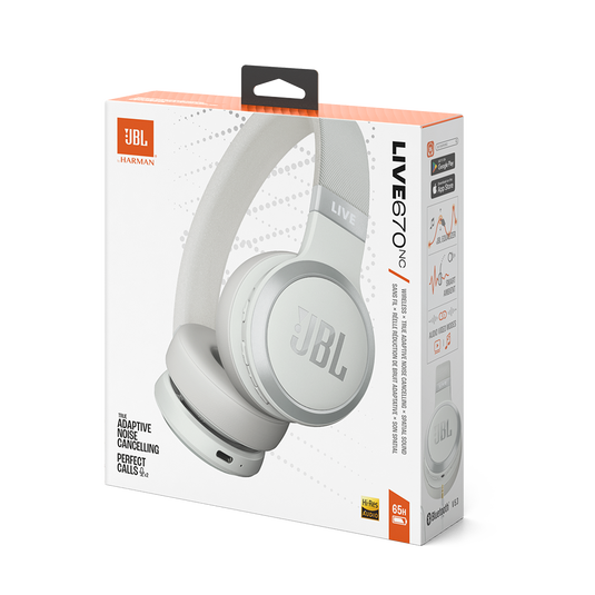 JBL LIVE ワイヤレスヘッドフォン ホワイト Free Shipping! JBL Wireless Over-Ear Headphones with True Adaptive