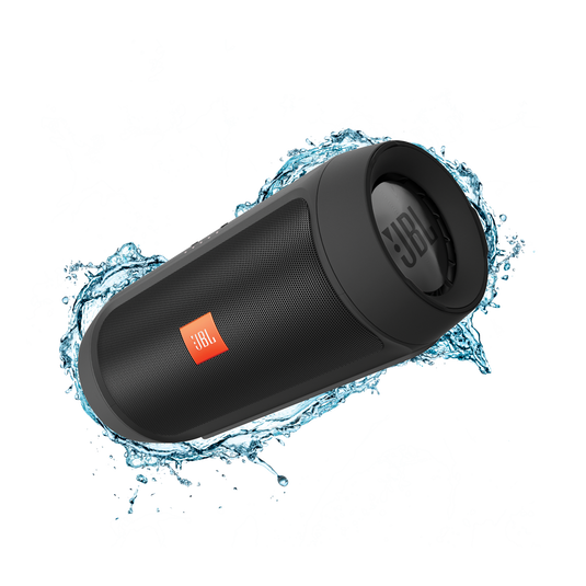 JBL Charge 2+ - Black - Splashproof Bluetooth Speaker with Powerful Bass - Hero image number null