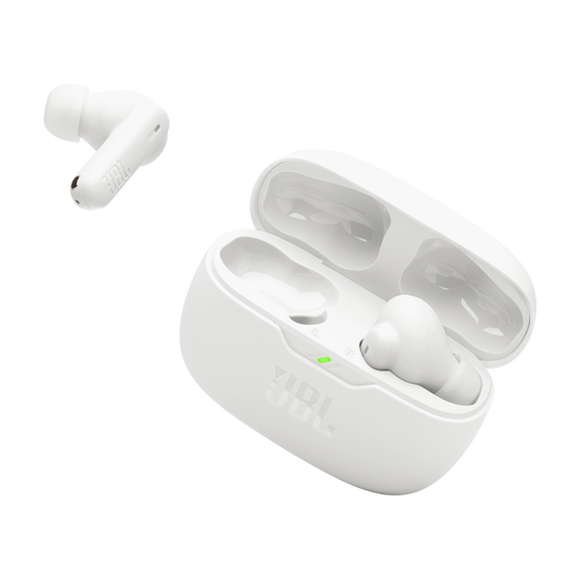 JBL Vibe Beam 2 - Blanco - Audífonos inalámbricos con cancelación de ruido - Número de imagen de Detailshot 2