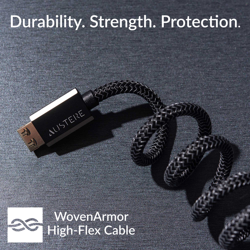 Austere VII Series 8K HDMI Cable 1.5m - Black - 7-series 1.5m aDesign 8K HDMI WovenArmor w/LinkFit - Detailshot 2 image number null