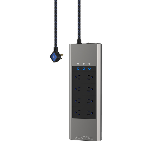 Austere V Series Power 8-Outlet with Omniport USB - Black - Austere V series 8-outlet aDesign power with Omniport USB - Hero image number null
