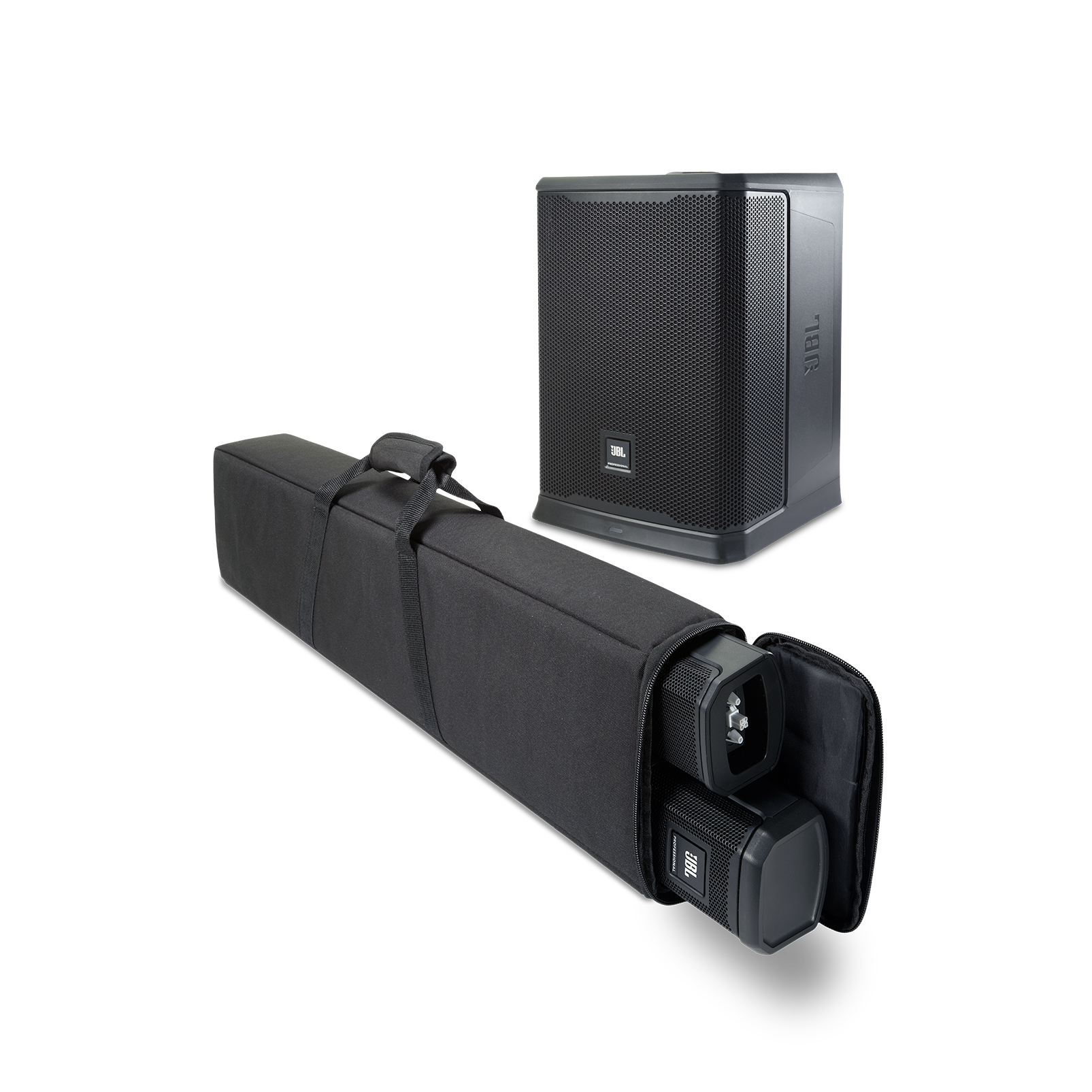 Jbl Rack1 JBL PRX ONE + Transporter Bundle | All-In-One Powered Column PA with ...