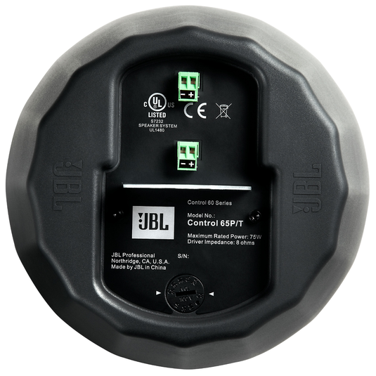 JBL Control 65P/T - Black - Compact Full-Range Pendant Speaker - Back image number null