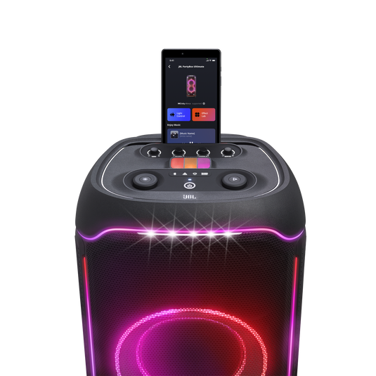 Massive JBL multi-dimensional sound, splashproof lightshow, with powerful Ultimate speaker PartyBox party | and