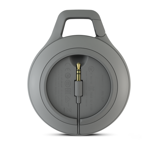 JBL Clip - Grey - Ultra portable rechargeable Bluetooth speaker with carabiner - Back image number null