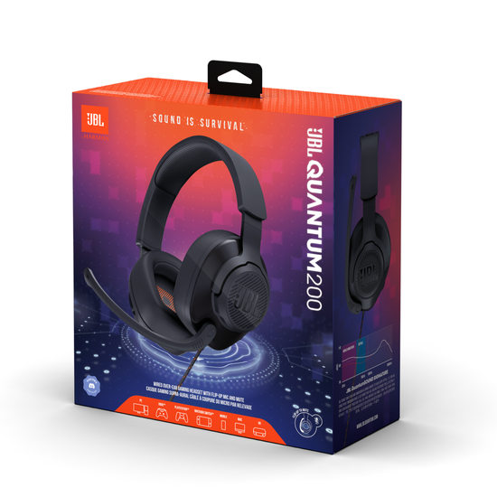 Harman JBL QUANTUM 200  Wired over-ear gaming headset with flip-up mi –  Techroom