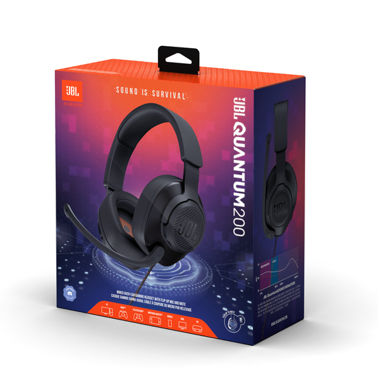 JBL Quantum 200 Wired Over-Ear Gaming Headset With Flip-up Mic