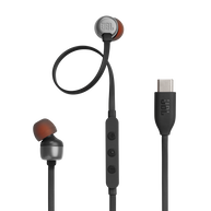 JBL Tune 310C USB - Black - Wired Hi-Res In-Ear Headphones - Hero