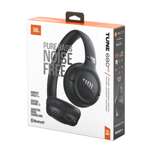 JBL TUNE 680NC ブラック ワイヤレスヘッドホン、新品同様 JBL Tune 680NC | Wireless on-ear Noise cancelling headphones