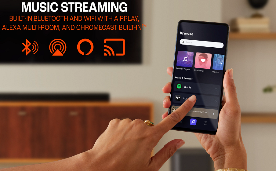 BAR 1300X Встроенный Wi-Fi с AirPlay, Alexa Multi-Room Music и встроенным Chromecast™ — Изображение