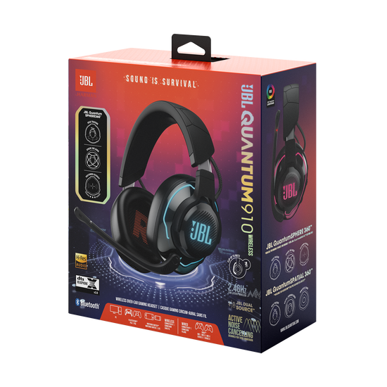 JBL Quantum 910 Wireless | Wireless over-ear performance gaming headset with head tracking-enhanced, Active Noise Cancelling and Bluetooth JBL Quantum 910 Wireless | Wireless over-ear performance gaming headset with head tracking-enhanced, Active Noise Cancelling and Bluetooth