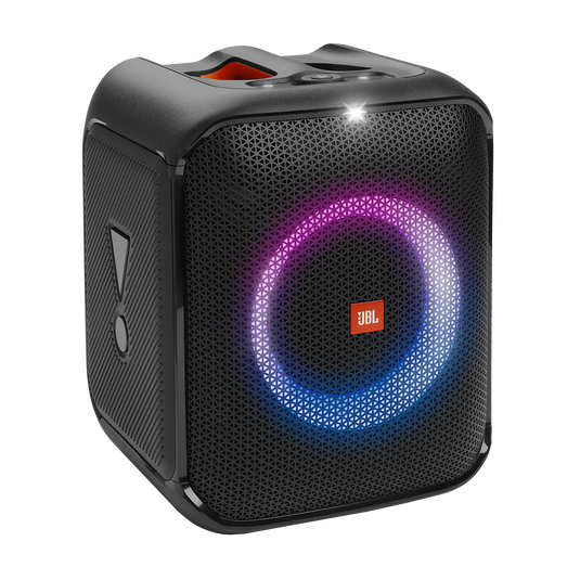 JBL Partybox Encore Essential  Portable party speaker with powerful 100W  sound, built-in dynamic light show, and splash proof design.