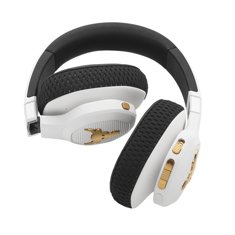 UA Project Rock Over-Ear Training Headphones - Engineered by JBL - White - Over-Ear ANC Sport Headphones - Detailshot 2 image number null