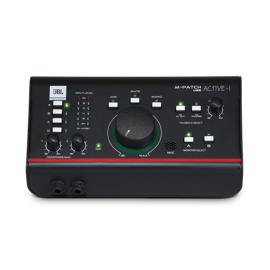 JBL M-Patch Active-1 - Black - Precision Monitor Control Plus Studio Talkback and USB Audio I/O - Hero image number null