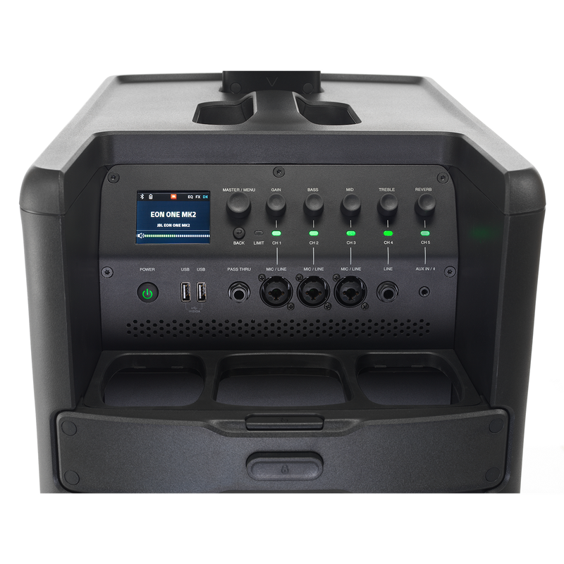 JBL EON ONE MK2 - Black - All-In-One, Battery-Powered Column PA with Built-In Mixer and DSP - Detailshot 9 image number null