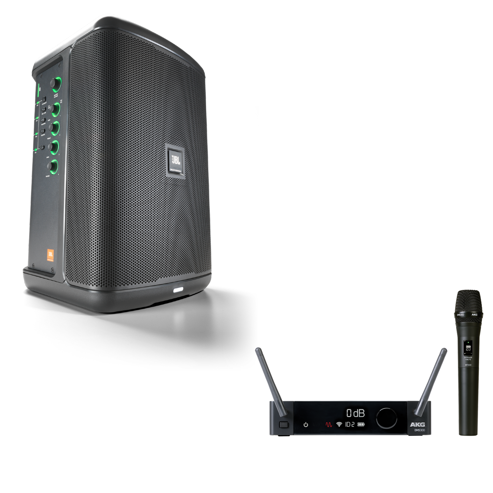 JBL EON ONE Compact + AKG DMS300 Microphone Bundle