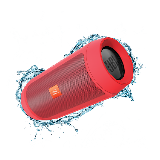 JBL Charge 2+ - Red - Splashproof Bluetooth Speaker with Powerful Bass - Hero image number null