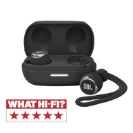 JBL Reflect Flow Pro - Black - Waterproof true wireless Noise Cancelling active sport earbuds - Hero