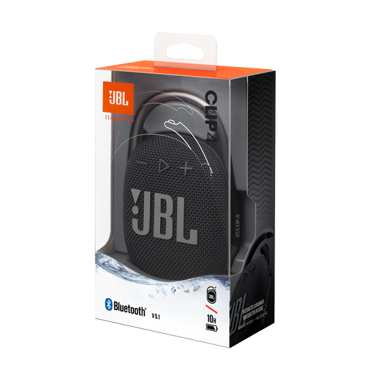 JBL Clip 4: Portable Speaker with Bluetooth, Built-in Battery, Waterproof  and Dustproof Feature - Black (JBLCLIP4BLKAM)