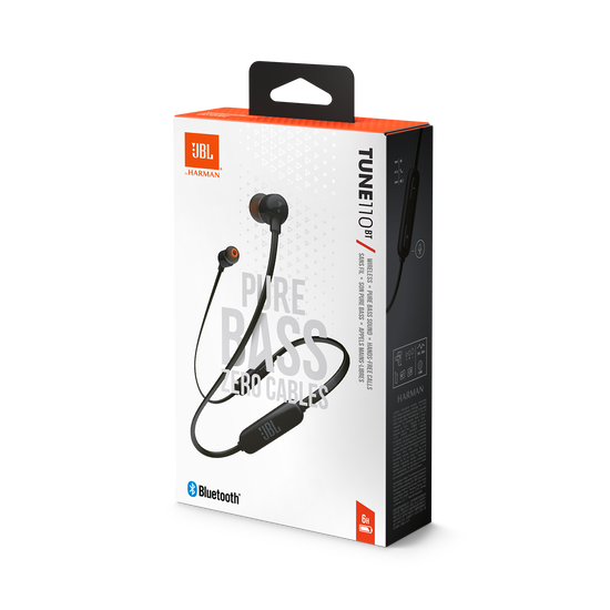AURICULARES JBL TUNE 110 NEGROS - PURE BASS - CABLE PLANO - MANOS