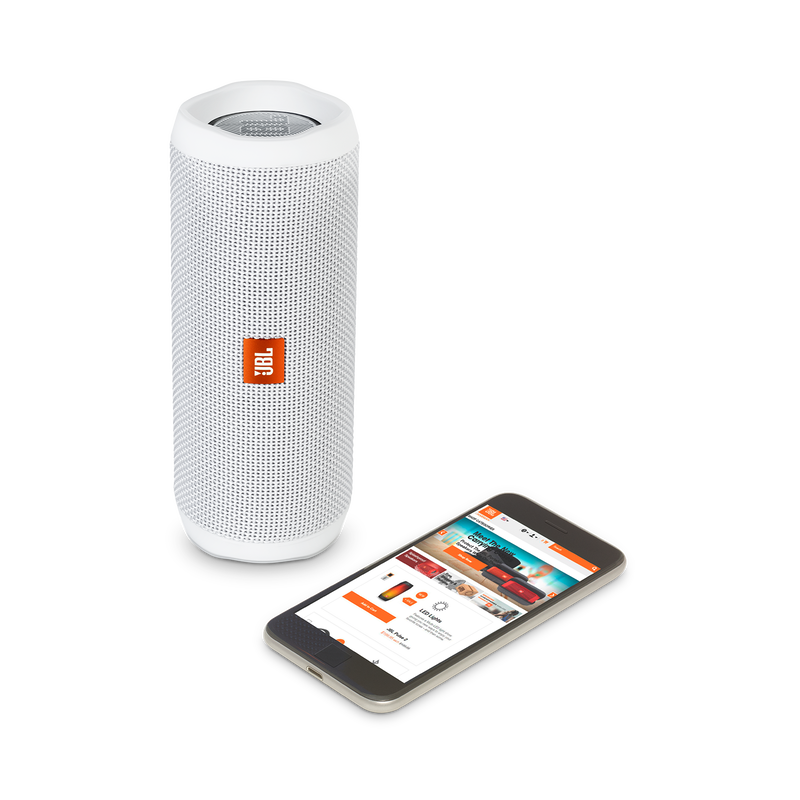JBL Flip 4 - White - A full-featured waterproof portable Bluetooth speaker with surprisingly powerful sound. - Detailshot 2 image number null