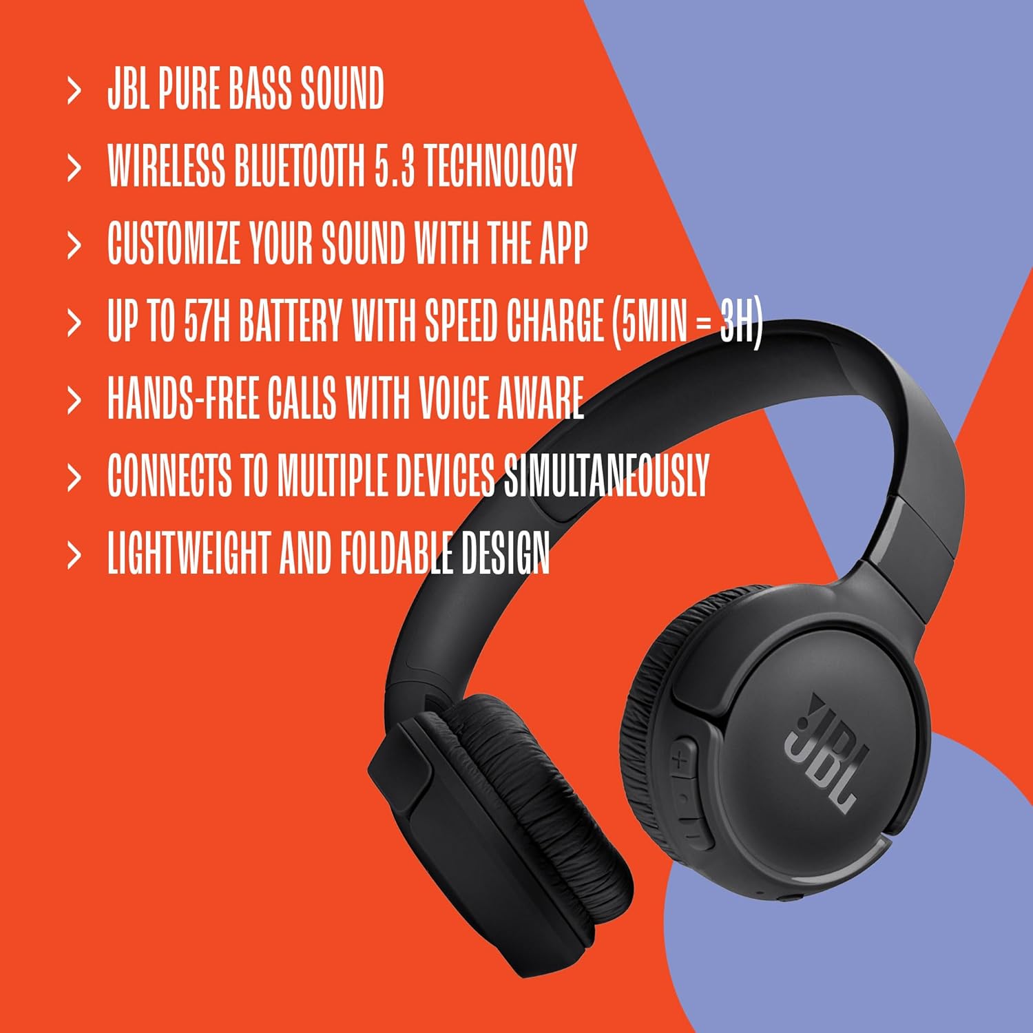 JBL Tune 520BT | Wireless on-ear headphones