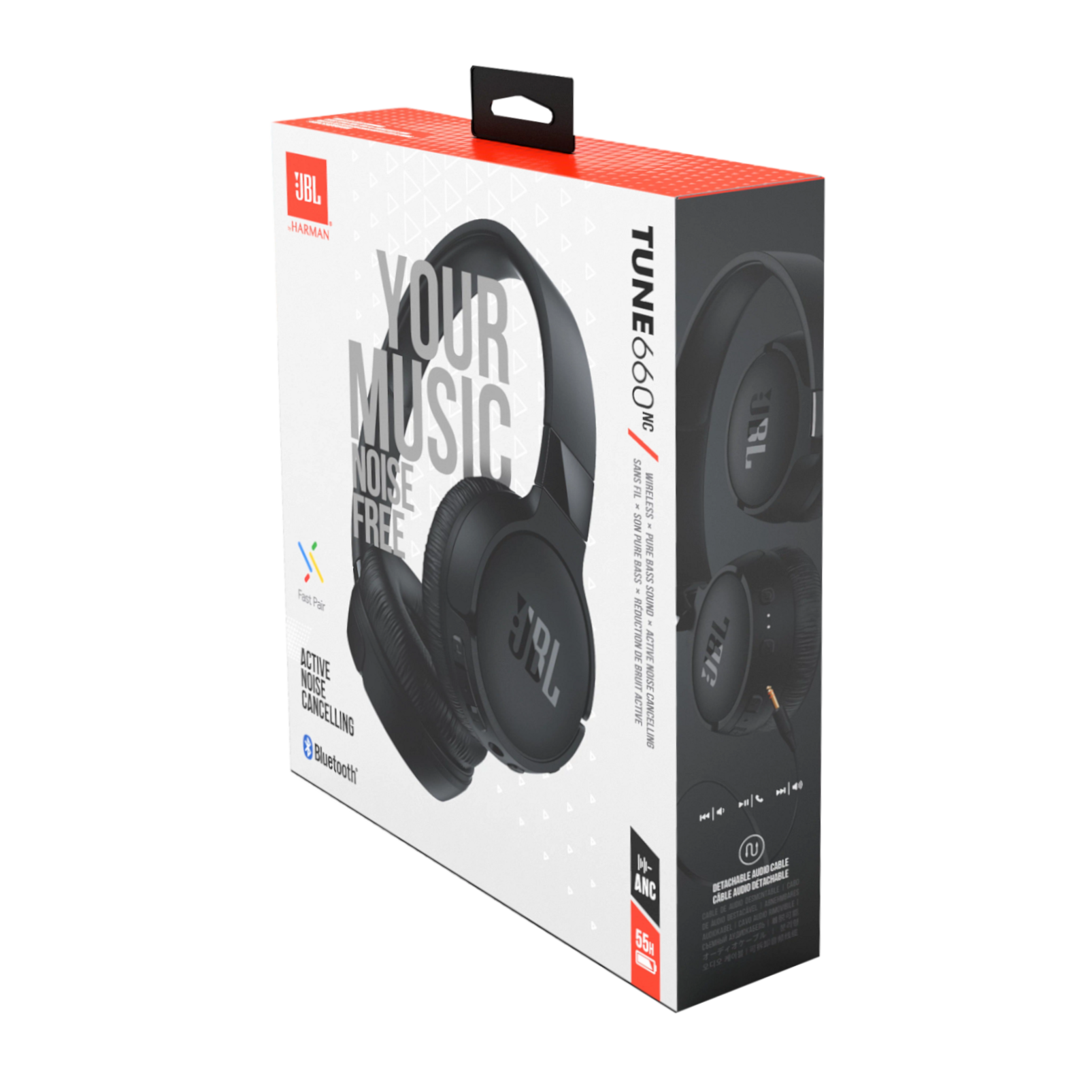 JBL Tune 660NC | Wireless, on-ear, active noise-cancelling headphones.