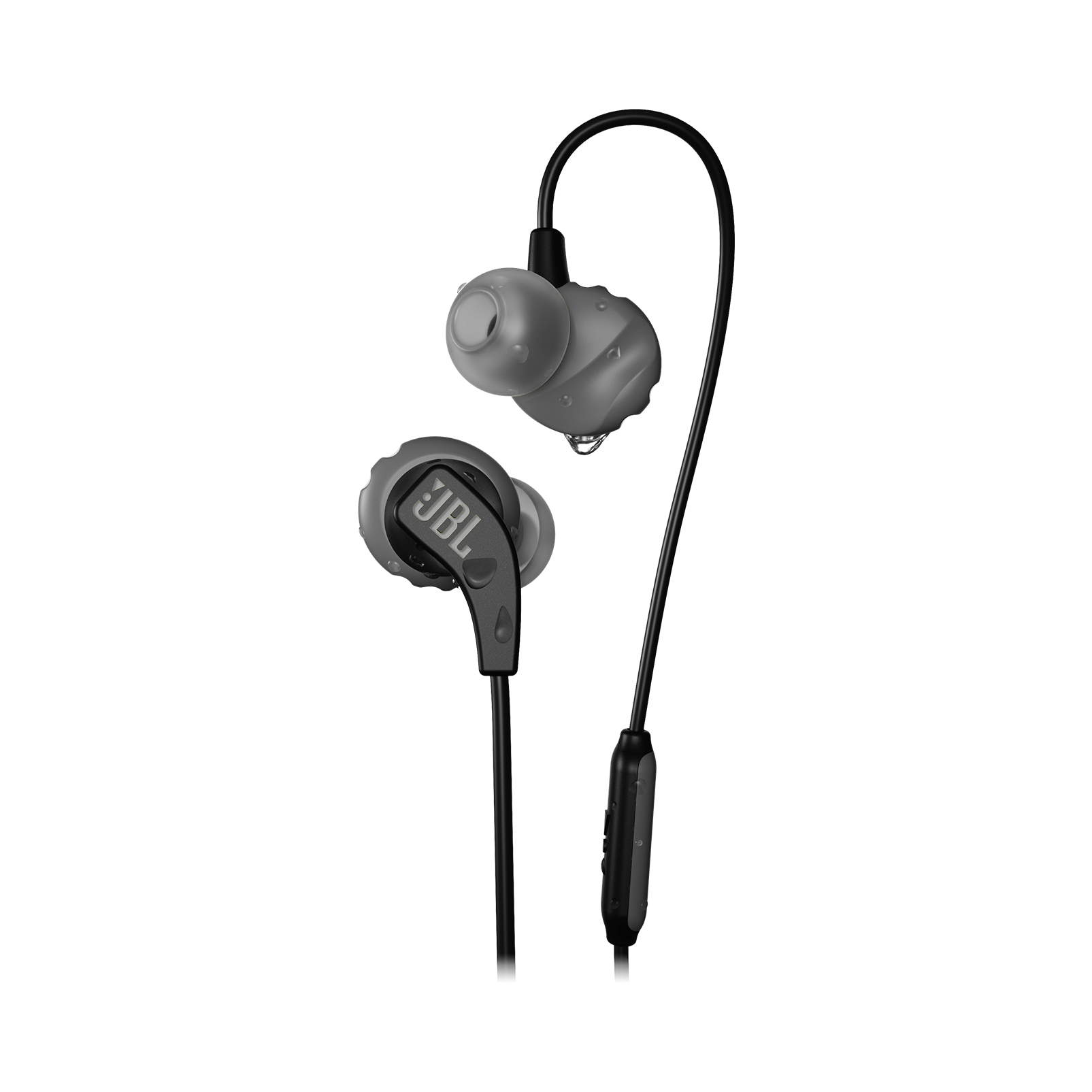 JBL Endurance RUN - Black - Sweatproof Wired Sport In-Ear Headphones - Hero