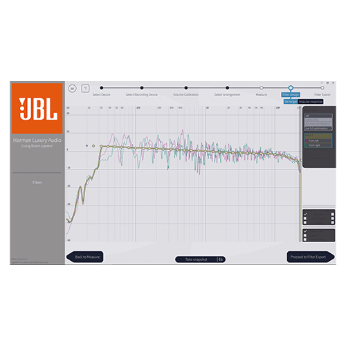JBL SA750 DIRAC Live to fine-tune the output of speakers and subwoofers to the listening space (Calibration microphone included). - Image