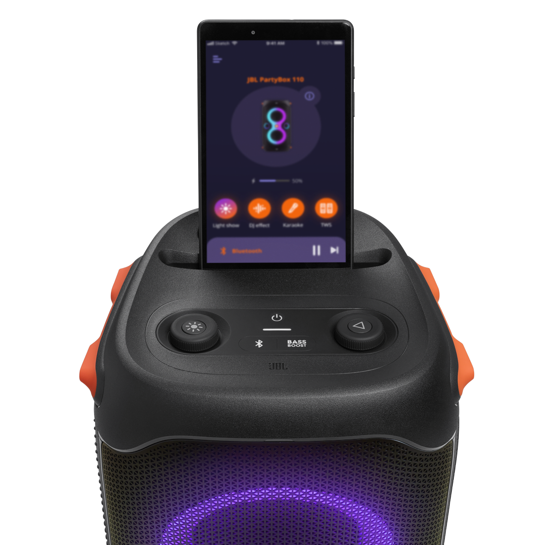 JBL Partybox 110 Portable party speaker with 160W powerful sound, builtin lights and