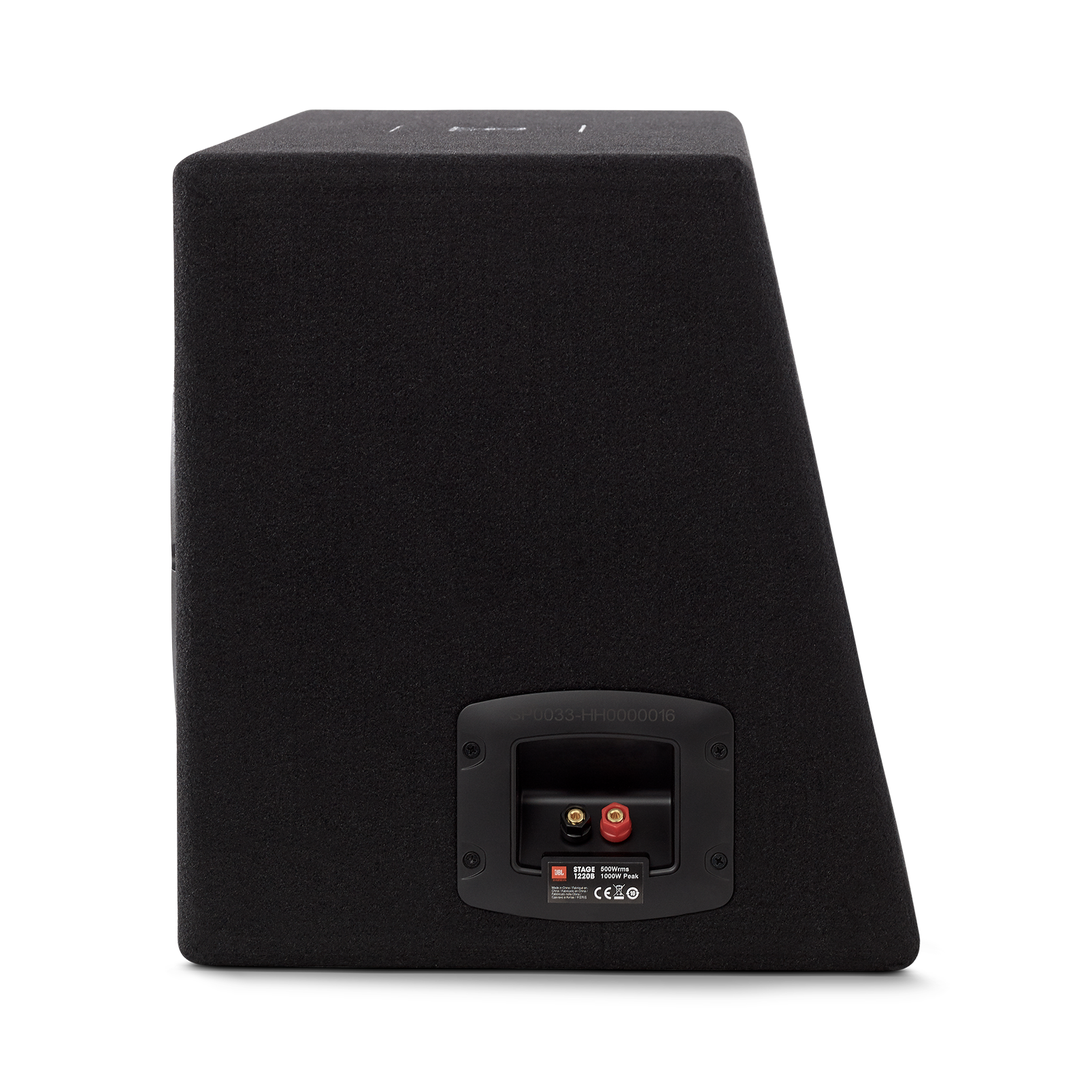 Stage 1220B subwoofer enclosure Dual 12" Stage subwoofers mounted in