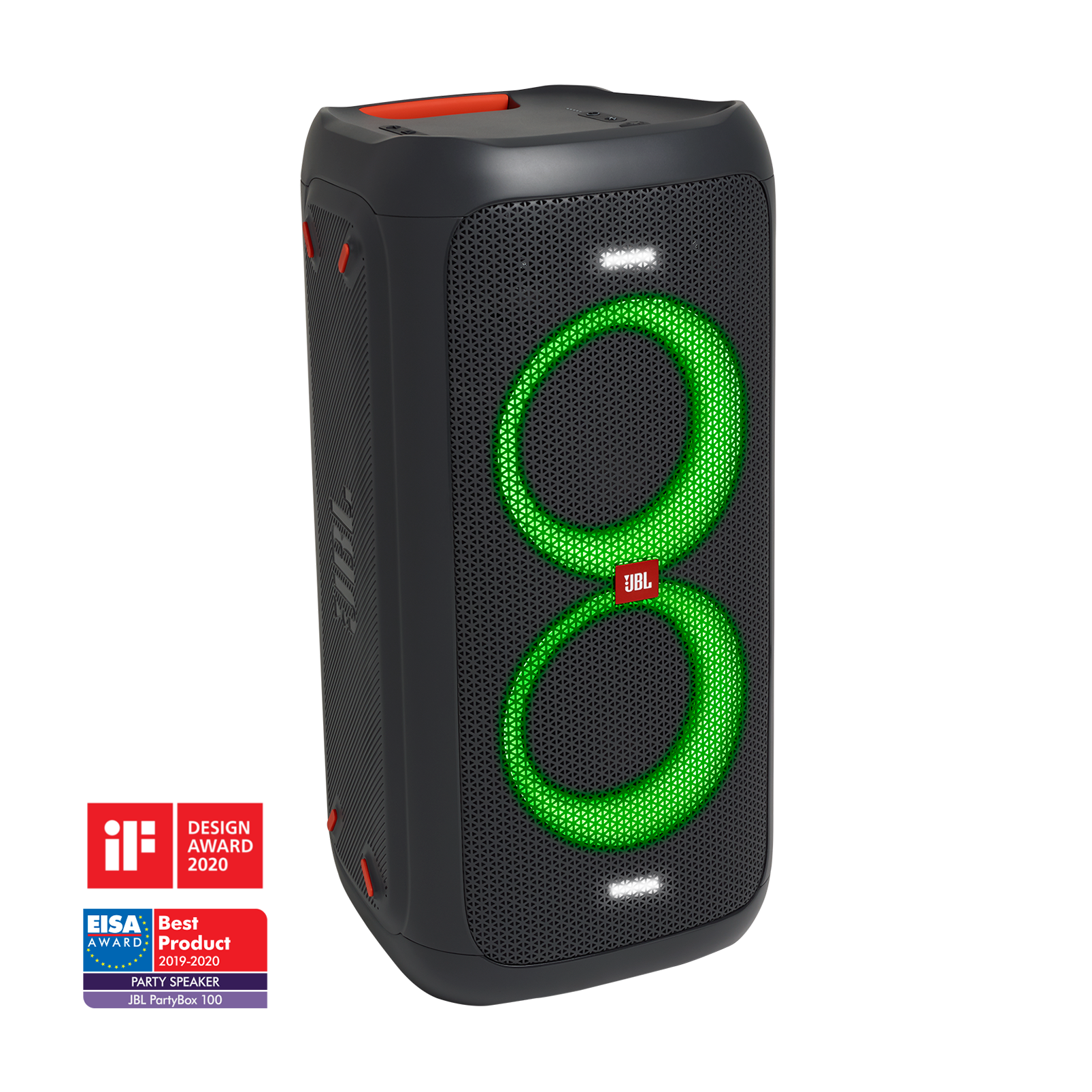 JBL PartyBox 100 - Black - Powerful portable Bluetooth party speaker with dynamic light show - Hero